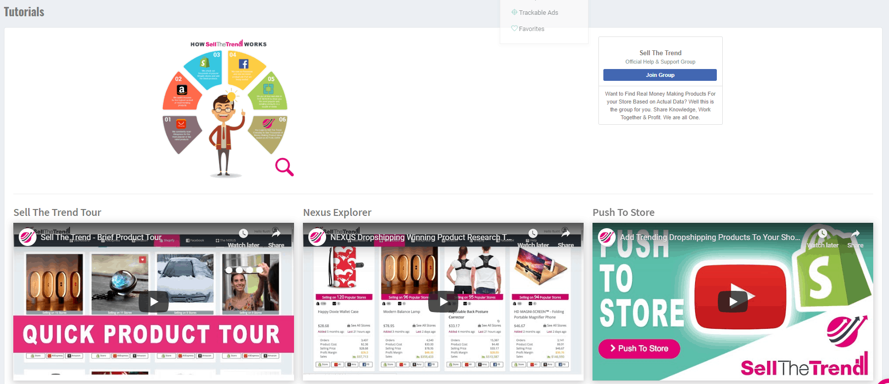 sell the trend tutorials